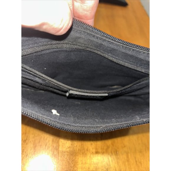 Vintage Liz Claiborne Accessories Black Shoulder Bag 90s Y2K Croc Emboss Texture - Picture 10 of 13